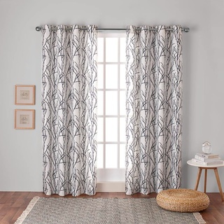 Exclusive Home Gardinen mit Tülle, Fenster-Gardinenpaneel- Paar, Polyester, Indigo, 84" Length