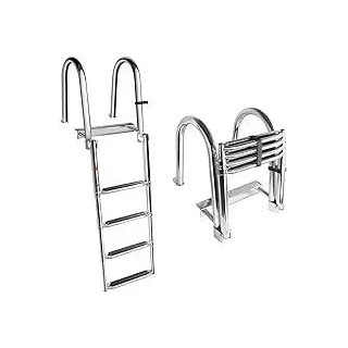 Badeleiter Boot Poolleiter Edelstahl 4-stufige Poolleiter Mit Rutschfesten Stufen