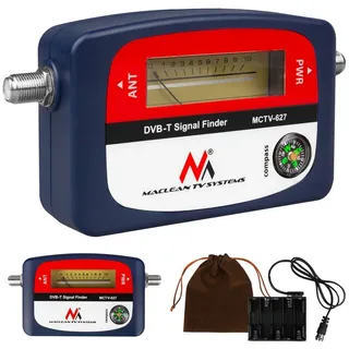 Maclean Brackets Maclean MCTV-627 DVB-T Signal Finder Digital Antenne Terrestrisch mit Kompass blau