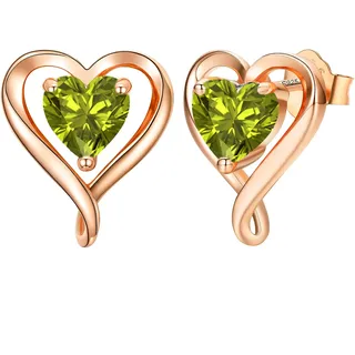 LAVUMO Ohrringe Silber 925 Echt 5A Zirkonia Herz Ohrstecker Geschenke für Frauen Freundin Mama Beste Freundin Mutter Oma zum Geburtstag Valentinstag Weihnachten Schmuck Damen