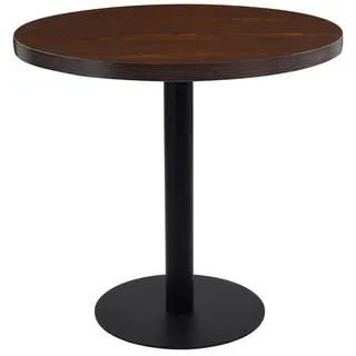 vidaXL Bistrotisch Dunkelbraun 80 Cm Mdf , Holzwerkstoff , Rund , Säule , 80x75x80 cm , Esszimmer, Esstische
