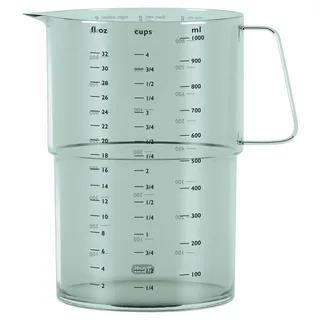 Rosti Mensura Messbecher 1L, Messbecher Küche 1000 ml aus SAN-Kunststoff, mit Griff und Ausguss, Verträgt Kochendes Wasser, Nordic Green