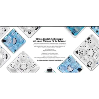 Außenwhirlpool Hydromassagewanne Blubberbad Outdoor-Spa Whirlpool 230x230cm - Grau