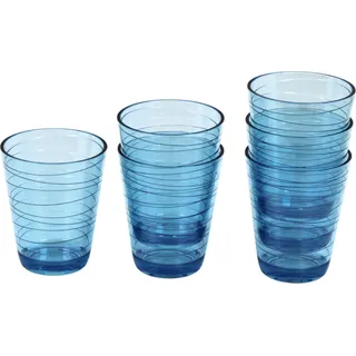 6 Stück Brunner Onda Dolomit Camping Trinkglas Glas 300 ml blau transparent Set