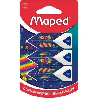 Maped Radiergummis Pixel Party weiß, 3 St.