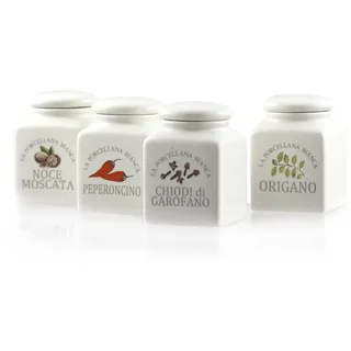 La Porcellana Bianca Set mit 4 Gewürzdosen 175 ml P0126175MX - Weiß