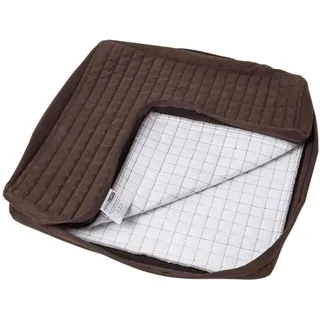 Homescapes Sitzkissen-Bezug braun 50/50/10 – Kissenhülle wattiert, Velours , Textil , Füllung: Polyester , Quadratisch , 50x10x50 cm , Oeko-Tex® , Heimtextilien, Wohntextilien, Sitzkissen