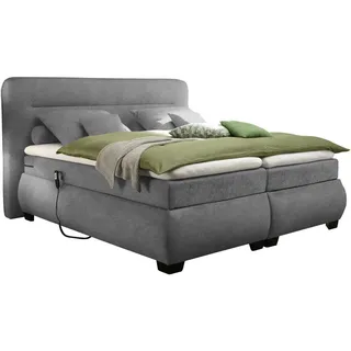 ed-lifestyle polstermöbel Mid.you Boxspringbett mit Motor 180x200cm elektrisch Doppelbett Dunkelgrau, Ausführung:Variante 3 - Dunkelgrau