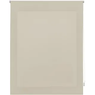 DECORBLIND | Raffrollo, lichtdurchlässig, glatt, Maße Rollo: 160 x 250 cm Breite x Länge/Maße Stoff einfarbig: 157 x 245 cm, lichtdurchlässig, Hellbraun, einfache Montage an Wand oder Decke