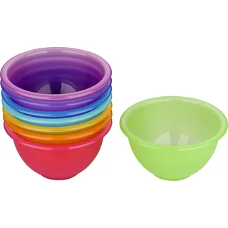 Kigima Schalen Set 8x13cm Bunt – Kleine Schüsseln aus robustem Plastik – Ideal als Snack Schüsseln, Dessert- oder Salatscchüssel – Plastikschalen aus bruchsicherem Kunststoff – Made in EU