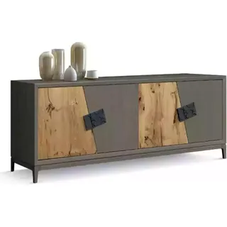 Graues Sideboard Moderne Holz Kommode Wohnzimmer Möbel Designer Neu - Grau