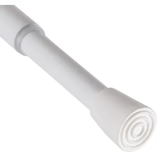 Klemmstange Weiß 60-90cm ausziehbar, Ø10/13mm, Gardinenstange ohne Bohren/Schrauben, Edelstahl, rutschfest, Duschvorhangstange, Teleskopstange - Weiß