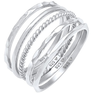 Elli Stapelringe Stacking Bandring 5er Set 925 Silber Ringe Damen