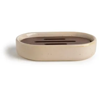 MÖVE Aura Seifenschale 13 x 8,5 x 3 cm aus Keramik, Creme