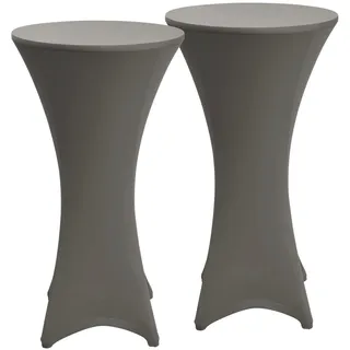 Beautissu Stehtischhusse Stella Anthrazit Ø 60 cm 2er Set