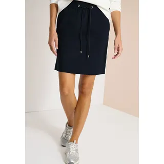 Minirock CECIL, Damen, Gr. XXL (46), blau (universal blau), Web, Obermaterial: 66% Baumwolle, 30% Polyester, 4% Elasthan, unifarben, körpernah kniefrei, Röcke Minirock, Sommerrock mit Streifendetail