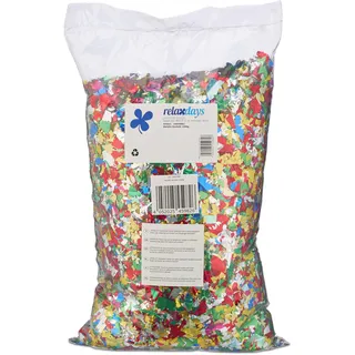 Relaxdays Konfetti Großpackung, 1kg Glitzerkonfetti, kunterbuntes Folienkonfetti, Fasching, Karneval, Geburtstag, bunt