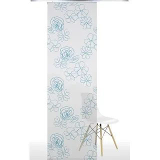 LIEDECO Schiebegardine Klettband 60 x 245 cm Blau/Weiß