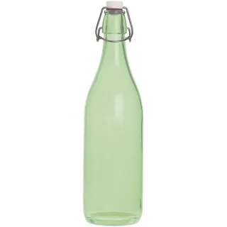 Excelsa Happy Color Glatte Flasche 1 Liter, Glas, Grün, 8 x 8 x 30 cm