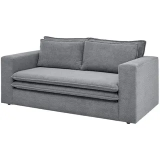 furn.design Sofa Pesaro Couch Wohnzimmer, Einzelsofa 2-Sitzer in Cord, grau 180 cm grau