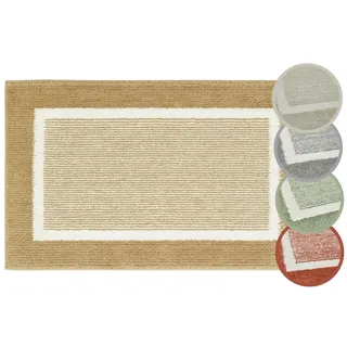 andiamo Badematte rutschfest Maui - Badezimmerteppich weich und flauschig - Duschvorleger für Badezimmer Badteppich rutschfest waschbar Set 40 x 60 cm + 50 x 80 cm Taupe