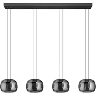 EGLO Hängeleuchte "HORTUNAS Pendellampe - Stahl - LED - 4X5,8W - IP20", schwarz, 4, H: 150cm, 1 Stk., Leuchten, Hängelampe, Deckenlampe, Wohnzimmer, Esszimmer, L126 x B21 x H150 cm, Hängeleuchte