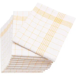 Zollner Geschirrtücher, 12er-Set, 60x80 cm, 55% Baumwolle, 45% Leinen, Gelb , Textil , 60x80 cm , Oeko-Tex® Standard 100 , Heimtextilien, Geschirrtücher & Schürzen, Geschirrtücher