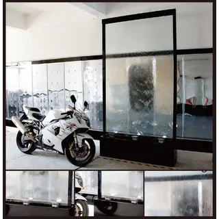 Trennwand Wasserwand Säule Wände LED 100x300 cm Wasserwände Waterwall - Transparent