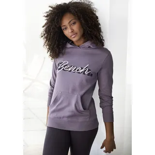 Kapuzensweatshirt BENCH. LOUNGEWEAR, Damen, Gr. 40/42, lila (mauve), Interlock, Obermaterial: 60% Baumwolle, 40% Polyester, unifarben, Basic, bequem hüftbedeckend, Sweatshirts Kapuzensweatshirt, mit Kängurutasche, Loungeanzug, Hoodie