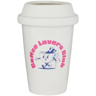 Butlers Vase Coffee Lover , Weiß , Keramik , 20 cm , Dekoration, Vasen, Keramikvasen
