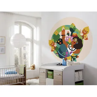 Wandtattoo KOMAR "selbstklebendes Vlies - Encanto Miracle Candle - Größe 125 x 125 cm", bunt, Blumen Disney Wald, Folie, Wandtattoos, Wandtattoo, rund und selbstklebend