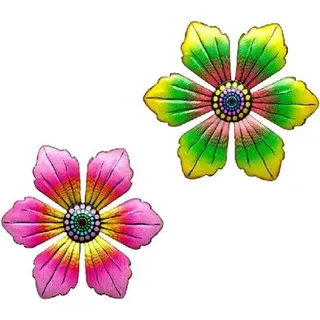 Farbenfrohes Metallic-Blumen-Design für Innen- und Außenraum - Dekorationssatz mit buntem Blütenmuster.