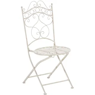 CLP Stuhl Indra handgefertigter Gartenstuhl aus Eisen antik-creme - Beige