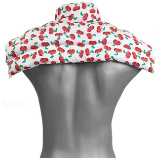 Wärme Nackenkissen: Kirschkernkissen Schulter & Nackenkissen mit Kragen. Nackenwärmer Körnerkissen Wärmekissen (cherry-white, Kirschkerne)