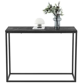 [en.casa] Konsolentisch Kittilä 80x100x30cm Schwarz/Marmoroptik