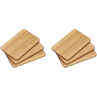 KESPER | Frühstücksbrettchen | 6er Pack | Buchenholz | Holz Schneidbrett für den täglichen Gebrauch | ideal zum servieren von Speisen