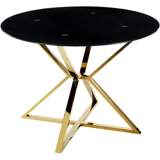 Beliani Bosco Ø 105 cm Schwarz/Goldfarben