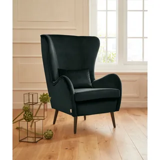 Sessel HOME AFFAIRE "Sallito, Ohrensessel, TV-Sessel", grün, B:76cm H:109cm T:85cm, Struktur Hahnentritt (67% Polypropylen, 33% Polyester);Samtoptik (100% Polyester);Fellimitat (100% Polyester);Samtcord (92% Polyester, 8% Polyamid);Struktur (100% Polyester);Struktur fein (100% Polyester), Sessel, Sessel, für Wohnzimmer, auch in Samtcord