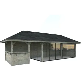 Palmako Pavillon Bianca Set219 Slide Grau Tauchgrundiert 876 cm x 300 cm FSC®