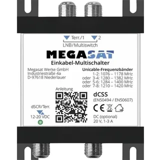 Megasat 0600211 SAT Multischalter Eingänge 3 2 SAT/1 terrestrisch, TV Zubehör