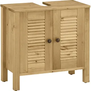 Home Affaire Waschbeckenunterschrank »Ayanna«, aus Massivholz, FSC®, Lamellenfront, Höhe 57 cm, Breite 59 cm beige