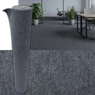 Selbstklebender Teppichboden 6 m2 – 120×500 cm Teppich Rolle, 5 mm stark, geruchslos, schnell verlegbar, Bodenbelag für Wohnzimmer, Büro, Kinderzimmer (Dunkelgrau SXP-TWDT-002, 6m2)