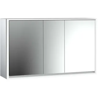 emco loft Lichtspiegelschrank, 1400mm, 3 Türen, Aufputzmodell, 979806124, Farbe: aluminium/weiss