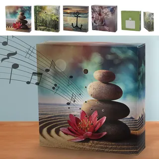 Soundbox 4er Set Bewegungssensor | 12x12x3,5cm Pappe Kunststoff | Meditationssound Wellenrauschen Möwengesang (1 x 4er Set Soundbox)