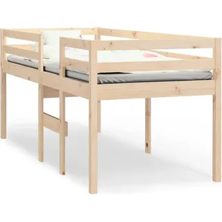 Hochbett 80x200 cm Massivholz Kiefer - Braun, Bunt