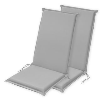 Traumnacht Komfort 2er Set Hochlehnerauflagen Outdoor silber, Bezug abnehmbar, mit Eckbändern und Einstellband, 120 x 50 x 6 cm, Öko-Tex zertifiziert, produziert nach deutschem Qualitätsstandard