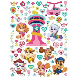 Paw Patrol Welpenmädchen Kinderzimmer und Babyzimmer Wandstickers, Wandtattoo für Mädchen und Junge von AG Design | 65 x 85 cm | ADK 2352