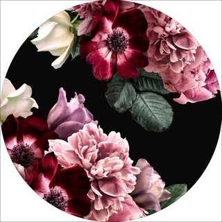 Pro-Art Glasbild Baroque Flowers III, rund 20 cm