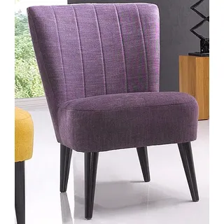 Atlantic Home Collection Cocktailsessel »Jan« mit Wellenunterfederung, Massivholzfüße lila