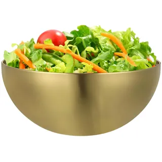 Garneck Edelstahl Salatschüssel in Gold – Große 26 Cm Ramen Schüssel - Elegante Goldfarbene Rührschüssel Für Küche - Mixen Kochen Und Servieren Spülmaschinenfest Und Vielseitig Einsetzbar